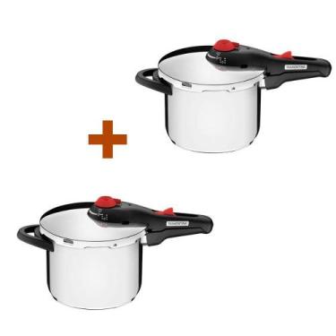 Imagem de 2 Panelas De Pressão Fundo Triplo Inox 6L Solar Tramontina