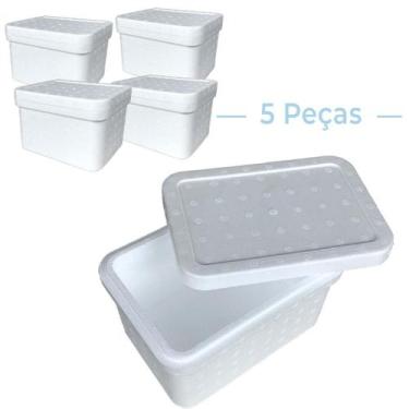 Imagem de Kit C/5 Caixa Térmica Isopor Sorvete Doces 20,5X12,5Cm - KF