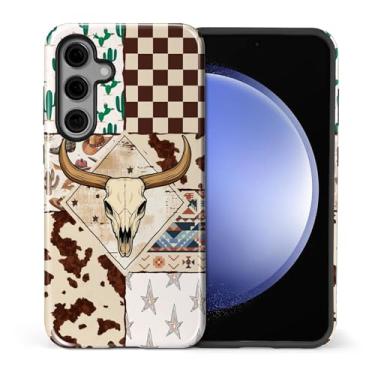 Imagem de Flivro Capa para Samsung Galaxy S23 FE, capa rígida 2 em 1 PC e amortecedor interno de silicone, antiarranhões, à prova de choque, design fino, caubói ocidental touro