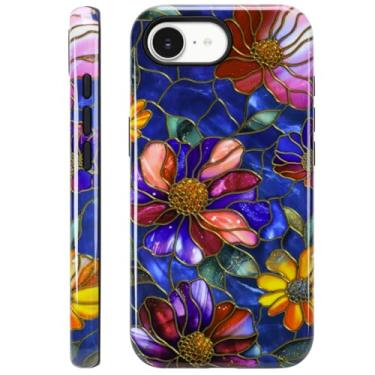 Imagem de KANGHAR Capa de telefone floral para iPhone 16e | Compatível com MagSafe | Design estético de flores coloridas fofas, capa protetora à prova de choque híbrida de 2 camadas para mulheres e meninas