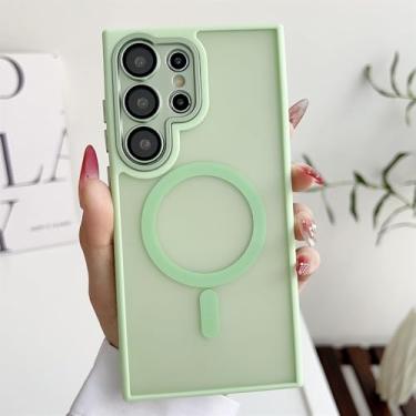 Imagem de Capa protetora fosca transparente, verde, adequada para Samsung S25 Edge S24 S23 S22 Plus Ultra FE A56 A36 A26