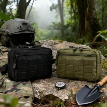 Imagem de 1 bolsa tática, bolsa administrativa para colete tático e cinto, organizador de ferramentas utilitárias para atividades ao ar livre e armazenamento EDC