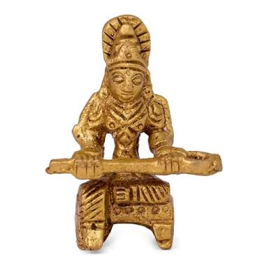 Imagem de GURU JEE Estátua de latão Deusa Annapurna Devi Idol Pequena Arte Deusa de Alimentos Colecionável Escultura Presentes Pooja Showpiece