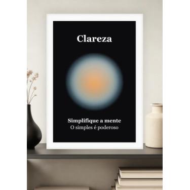 Imagem de Quadro Objetividade/Clareza/Foco com Vidro e Moldura Branca Tamanho:21