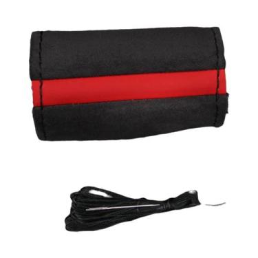 Imagem de Capa De Volante Universal Em Couro Suede Macio, Costura Manual DIY, Ca