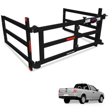 Imagem de Extensor de Caçamba Saveiro 1998 a 2009 Divisor Dobravel EDD Preto