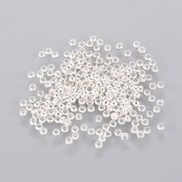 Imagem de 939 peças de tampas de latão de latão para crimpagem de contas, contas soltas de crimpagem Rondelle banhada a cor prata, berloque de fabricação de joias a granel para colar, pulseira, brinco e