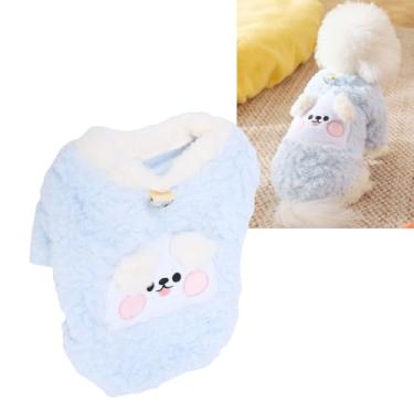 Imagem de Luqeeg Roupas quentes para cães, suéter de cachorro de inverno, roupa quente, estampas fofas, grossas, roupas macias, roupas médias para animais de estimação, inverno, clima frio, pesando entre 2,5 e
