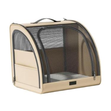 Imagem de Whtkoph Mochila para transporte de gatos, bolsa de transporte de viagem, mochila para de animais de estimação, multifuncional para cães, Bege