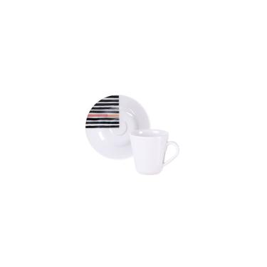 Imagem de Conjunto Xícara E Pires De Café Tramontina Street Em Porcelana, 70 Ml 2 Peças