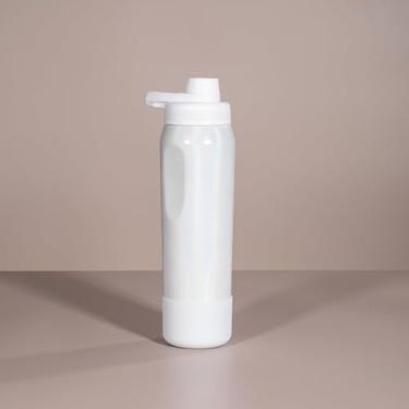 Imagem de Garrafa Térmica de Água Inox Rainbow - 650ml ou 950ml, Ideal para Academia Esportes e Dia a Dia Mantém Bebidas Geladas por Muito Tempo(Branco,Personalizado 950ml)