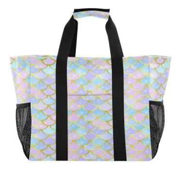 Imagem de Wassud Balanças brilhantes reutilizáveis sacolas de compras grande bolsa de lona impermeável organizador para praia, piquenique, lavanderia, viagem