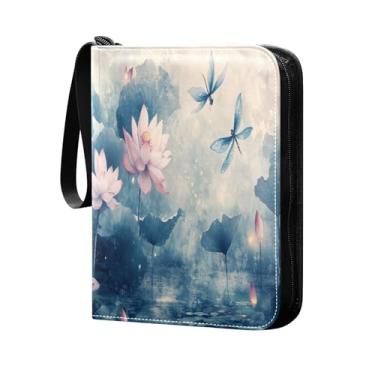 Imagem de Wassud Lotus and Butterfly 4 bolsos para fichário para cartões colecionáveis 400 cartões padrão à prova d'água TCG CCG MTG álbum presentes para colecionadores meninos meninas