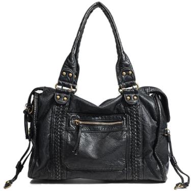 Imagem de Bolsas transversais para mulheres, bolsa grande de couro macio lavado, bolsa hobo Y2K, bolsas vintage bolsa de ombro