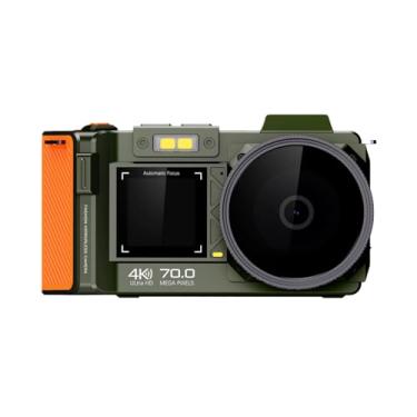 Imagem de Tangxi Câmera Digital DSLR 4K 70MP para Fotografia, Foco Automático F1.8 e Câmera Vlogging Com Zoom 50X Com Tela Dupla, Lapso de Tempo e Câmera Lenta, Suporte WiFi (Verde Oliva)