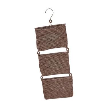 Imagem de FytStycale Organizador de porta, cesto de cozinha suspenso em vime com gancho, cesto decorativo de parede para quarto, Marrom