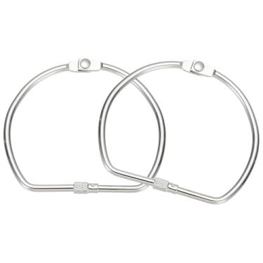 Imagem de PATIKIL 2 anéis de fichário em forma de D, 7,5 cm de folhas soltas, anéis de metal, organizador de fita Washi para cartão de índice, casa, escritório, chaves, fotos, faça você mesmo, armazenamento de