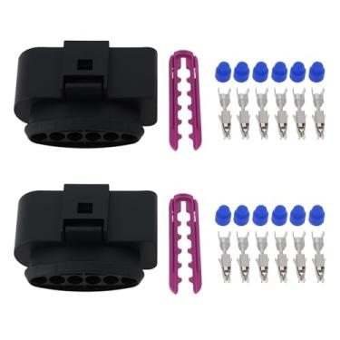 Imagem de OTOTEC 2 peças de kit de reparo de conector fêmea de 6 pinos 1J0973726 compatível com Skoda compatível com assento