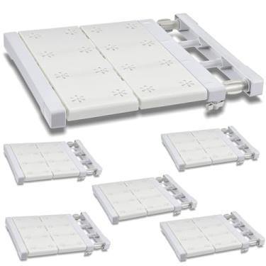 Imagem de Gerrii 6 peças de prateleira de tensão de armário expansível organizador de armário prateleira de armazenamento de metal ajustável separador divisor em camadas escalável para armário, guarda-roupa