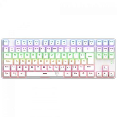 Imagem de Teclado Mecânico Gamer T-Dagger Bora, Rainbow, Switch Brown, TKL, ABNT2, Branco - Branco - Unissex-Unissex