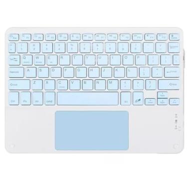 Imagem de Teclado Sem Fio Com Touchpad Recarregável Bluetooth 5.0 Portátil Com Mouse Integrado Compatível Com Smart TV Notebook PC E Android (Azul)