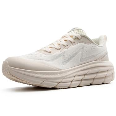 Imagem de KOLILI Tênis de caminhada feminino – Tênis esportivo para corrida e uso ativo, Bege/damasco, 36