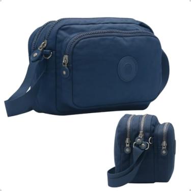 Imagem de Bolsa Transversal, Multi Compartimentos, Alça Ajustável, Compacta Casual, Ideao para Viagens, Resitente Agua. (Azul Escuro)