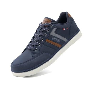 Imagem de LANGDU Tênis masculino casual, moderno, respirável, confortável, para caminhada, tamanho 38-44, Azul 20, 44