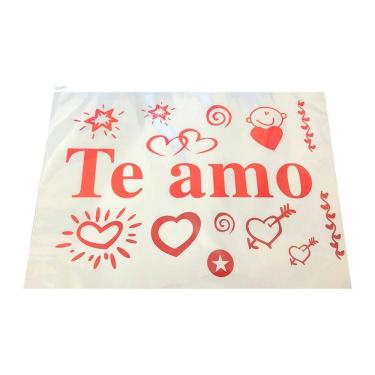 Imagem de Adesivo Para Balão Te Amo Vermelho Refletivo