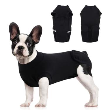 Imagem de OYX Terno de recuperação para cães e gatos após a cirurgia, traje de cirurgia de algodão para cães, esterilização, traje cirúrgico alternativo de coleira eletrônica e cone, cachorro macho, fêmea