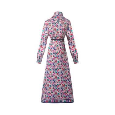 Imagem de Vestido Midi Vintage Estampado De Manga Longa Para Mulheres, Elegante 