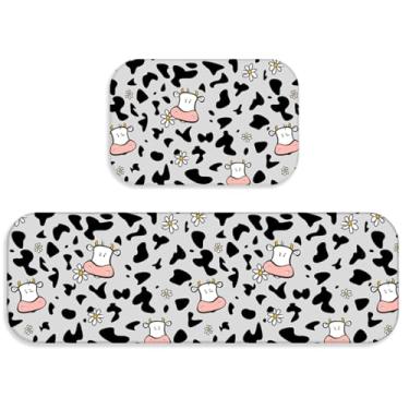 Imagem de Tapetes Cozinha Jogo 2 peças Modernos - Trilho + Passadeira - Antiderrapantes e Confortáveis(TPCOZ5076)