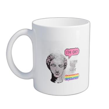 Imagem de Caneca Xícara de Café Porcelana 300ml Orgulho LGBT e Frases Motivacionais