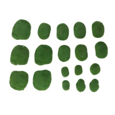 Imagem de SIWOTED 18 unidades de pedras artificiais de musgo, pedras decorativas cobertas de musgo falso para aquário verde