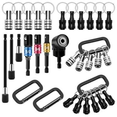 Imagem de Anglekai 18 peças de acessórios fixes, porta-chaves de broca 11P, adaptador de soquetes de broca de impacto 3P, haste sextavada rápida 3P, 1/10.2 cm, chave de ângulo reto de 105° com haste hexagonal