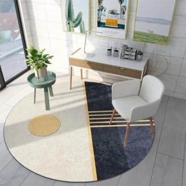 Imagem de Tapete redondo para decoração de sala de estar, lavável, para sala de estar, tapete grande para cabeceira, quarto, tapete decorativo para casa, tapete 3D para chão (140x140cm/3)