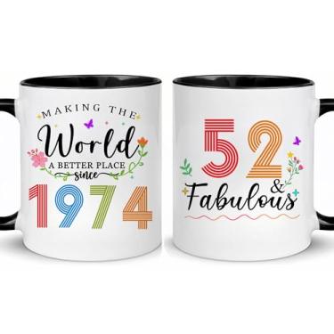 Imagem de Choinn 1974 Presentes de aniversário de 52 anos para mulheres e homens, presente de aniversário de 52 anos, caneca de café para mãe, pai, avó, vovô, ideias de presentes de aniversário de 52 anos, Dia