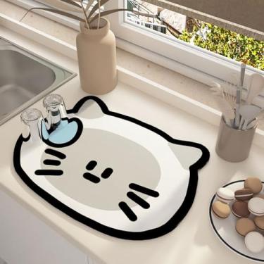 Imagem de Tapete de secagem de louça, tapete de cozinha, protetor de bancada absorvente à prova d'água para organização da área da pia da cozinha, proteção de bancada e uso diário da cozinha