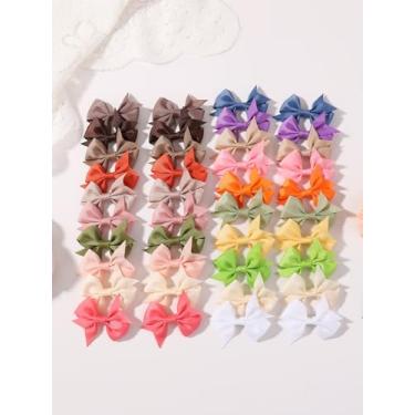 Imagem de 40 peças de grampos de cabelo para mulheres 6 cm fita de gorgorão laços de cabelo com clipes jacaré para presente de casamento de aniversário jovem