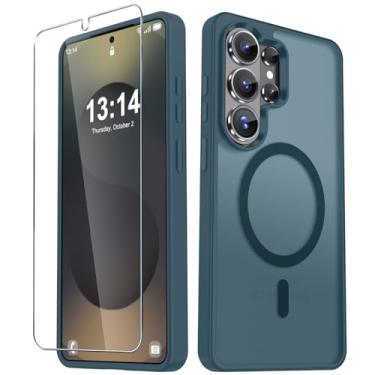 Imagem de Capa para celular Samsung Galaxy S26 Ultra, capa magnética fosca [atualizada em 2026] com 1 protetor de tela, suporte para MagSafe, proteção militar à prova de choque, parte traseira fosca translúcida