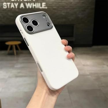 Imagem de Capa para iPhone 17 Air 16 Pro Max com botão de câmera sensível ao toque, lente metálica, acabamento fosco e carregamento sem fio (para iPhone 17 Pro/Dourado Deserto)