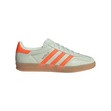 Imagem de adidas WMNS Gazelle Tênis para uso interno, verde linho/laranja solar/chiclete, tamanho 5, Verde linho/laranja solar/chiclete, 34