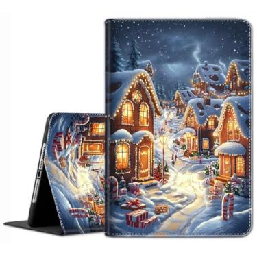 Imagem de Capa para iPad (A16) 11ª geração de 11 polegadas (2025), para iPad 10ª geração de 10,9 polegadas (2022) - Capa fina com hibernar/despertar automático, Snowy Christmas Village
