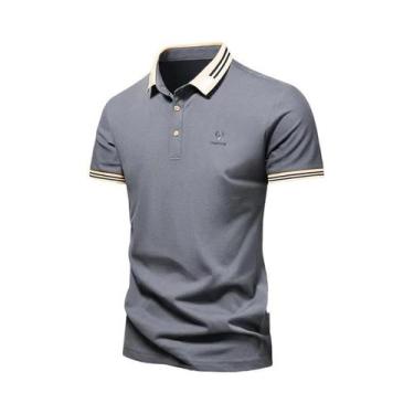 Imagem de Camisa Polo Masculina De Verão Em Seda Gelada De Secagem Rápida, Manga