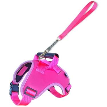 Imagem de Guia Unificada para Cachorros,Adequado para RaçAs MéDias a Grandes，Cinta ToráCica ConfortáVel e DuráVel IncluíDa，Adequado para Passear ou Treinar Seu Amado Animal de EstimaçãO(Rosa,PP)