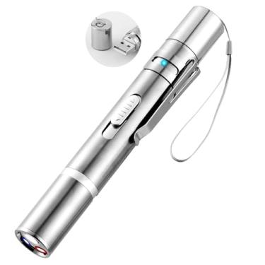 Imagem de Ponteiro laser, brinquedos para gatos em ambientes internos, brinquedo de caneta a laser, ponteiro de luz LED de ponto vermelho, brinquedos interativos para gatos e cães, carregamento USB, 5 padrões