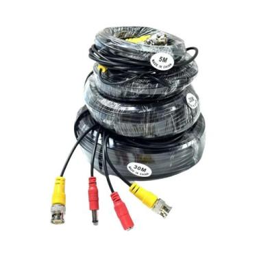 Imagem de Cabo Conector BNC RCA DC 3 Em 1 Para Sistema De Câmera CCTV Extensão D