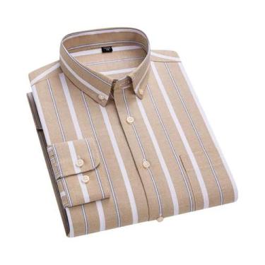 Imagem de Camisa Oxford Slim Fit Masculina De Manga Longa 100% Algodão Luxuosa C