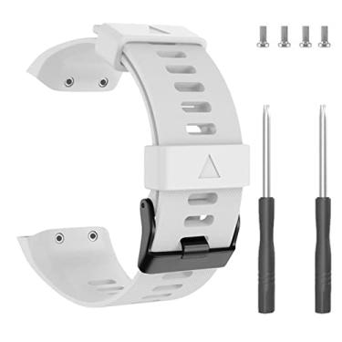 Imagem de CYSUE Pulseiras de silicone para relógio inteligente pulseira de pulso para Garmin Forerunner 35 pulseiras de substituição pulseira correa (cor: branco, tamanho: Forerunner 35)