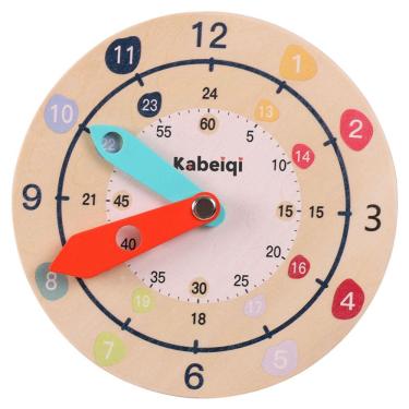 Imagem de Brinquedo educativo Wooden Time Learning Clock para crianças